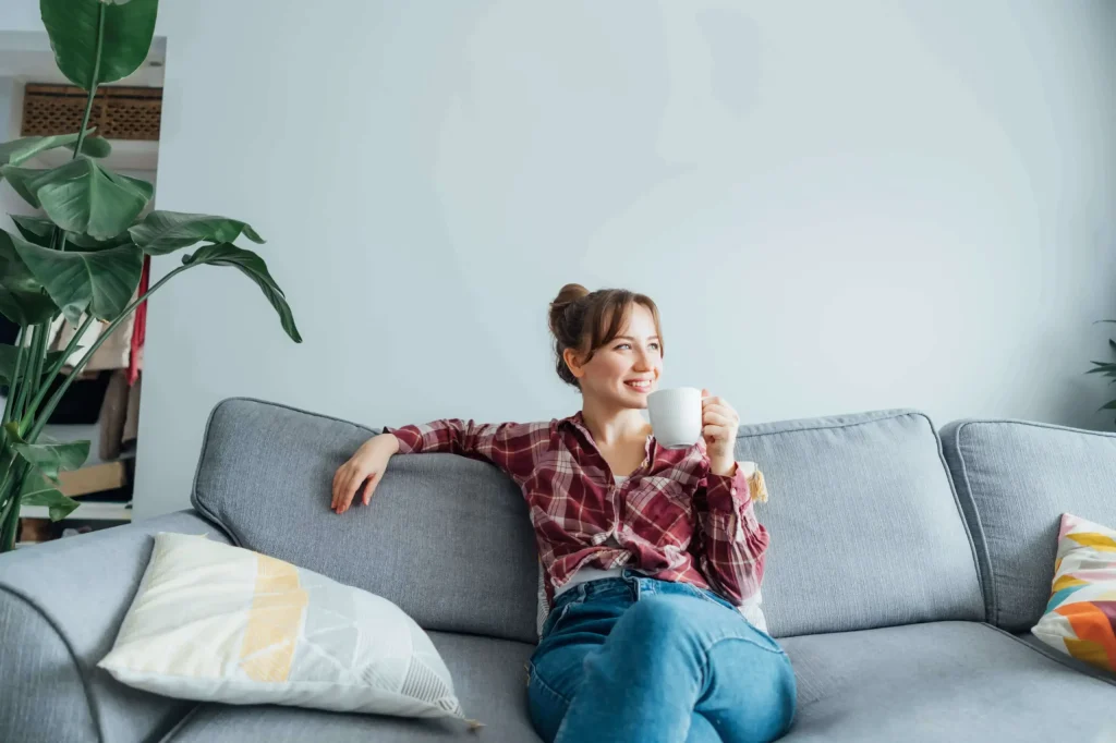 Women enjoying a decluttered house after using Kelly's storage.